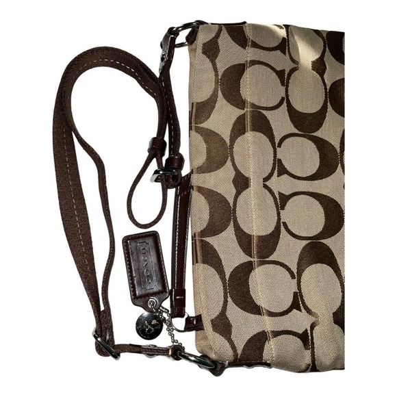Coach Brown/Beige Signature File Canvas Crossbody Bag EUC - Picture 8 of 13